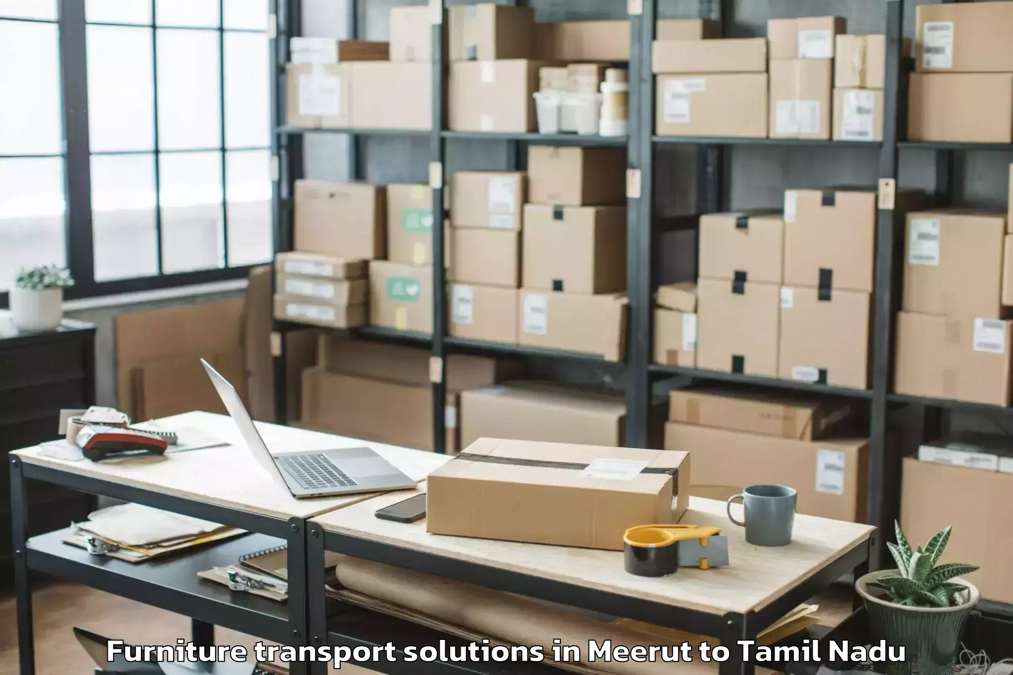 Book Meerut to Tiruturaipundi Furniture Transport Solutions